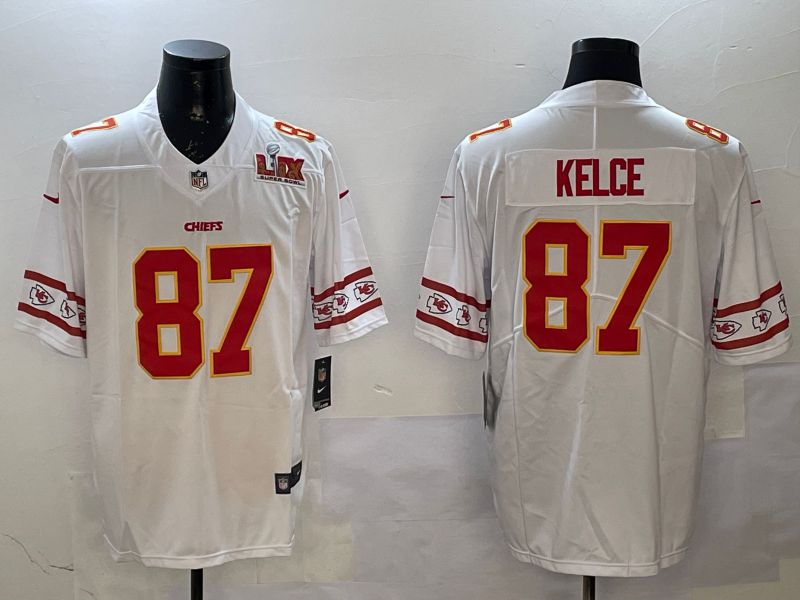 Men Kansas City Chiefs #87 Kelce White 2025 Nike Vapor Limited NFL Jersey style 2093